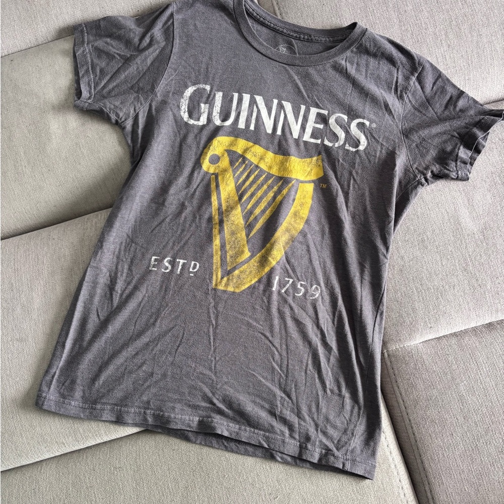 Guinness Gray T-Shirt with Gold Logo